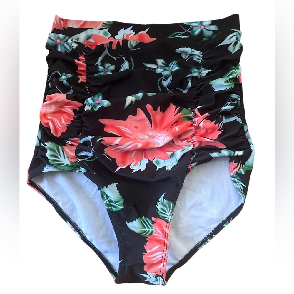 Cocoship Floral High-Waisted Bikini Bottom size S
